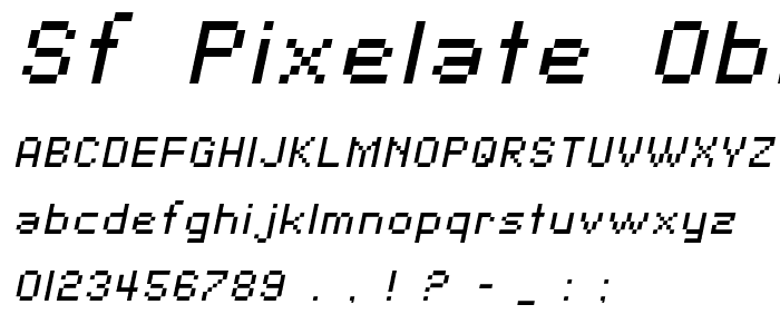 SF Pixelate Oblique font